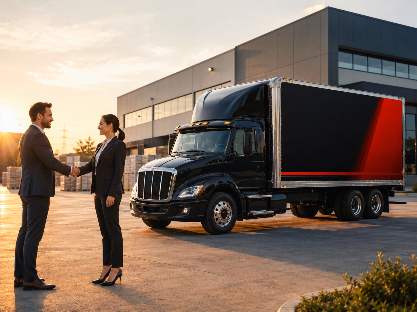 Professional freight delivery truck